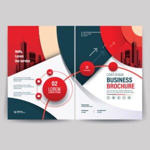 This image showcases professionally designed medical brochures focused on breast cancer