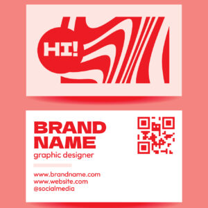 Bold red business card design for an Alabama small business, printed by Moore Printing Company.