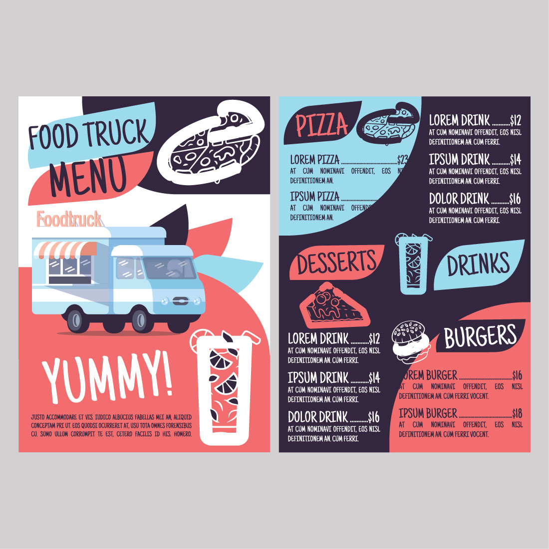 Custom food truck menu designed to attract customers and showcase offerings.
Custom food truck menu designed to attract customers and showcase offerings.