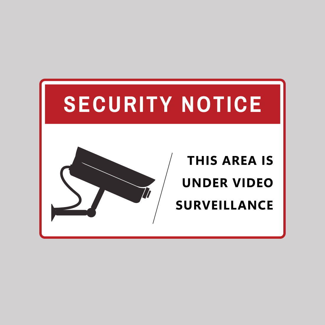 Security notice printed on durable aluminum panel for business use.
Security notice printed on durable aluminum panel for business use.