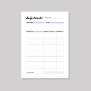 Custom printed budget tracker notepad for financial planning