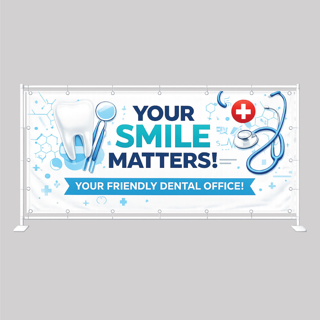 Eye-catching custom banner for dental and medical practices.
Eye-catching custom banner for dental and medical practices.